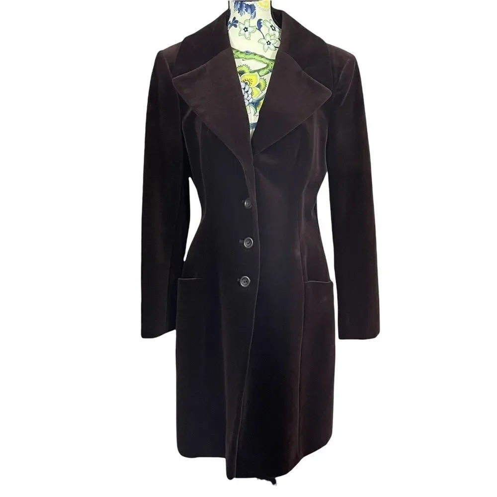 Vintage Grace Collection Brown Velvet Jacket - Picture 1 of 5